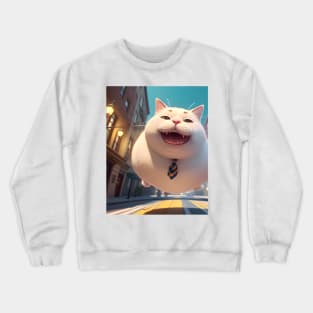 Selfie Fat cat - Modern digital art Crewneck Sweatshirt